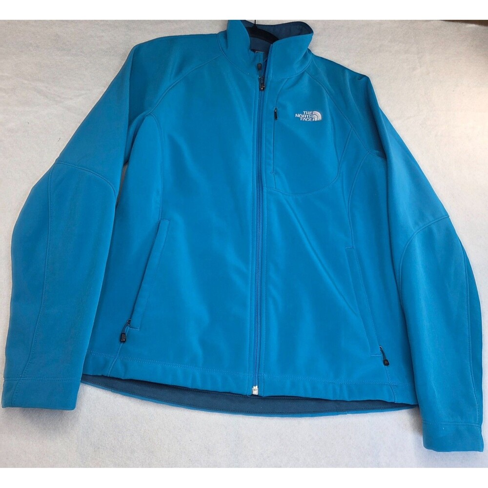 The North Face Womens Softshell Jacket Blue Full Zip Fleece Lined Size L